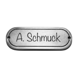 Edelstahlschild abgerundet    120x40x3mm