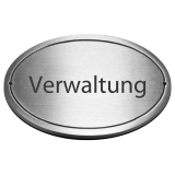 Edelstahlschild Oval mit Umrandung 175x100x3mm