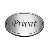 Edelstahlschild Oval mit Umrandung 130x75x3mm