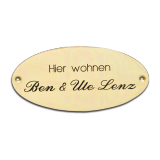 Messingschild oval 135x60x4mm