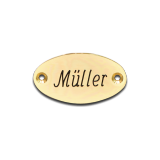 Messingschild oval 50x25x2mm