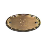 Messingschild oval, brüniert 100x50x6mm
