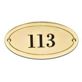 Messingschild oval mit Umrandung 105x50x4mm